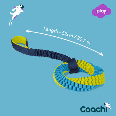 Coachi Tuggi Helix Toy for Dogs - Navy, Lime & Light Blue