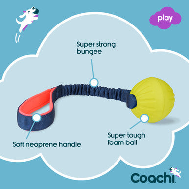 Coachi Tuggi Ball Toy for Dogs - Navy, Coral & Lime