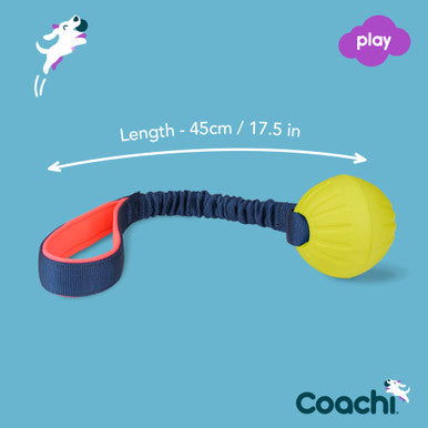 Coachi Tuggi Ball Toy for Dogs - Navy, Coral & Lime