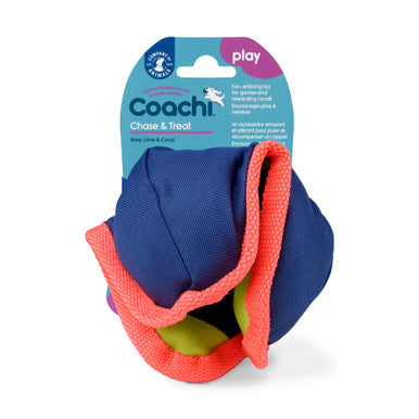 Coachi Chase & Treat Toy for Dogs - Navy, Lime & Coral