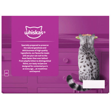 Whiskas 1+ Cat Pouches Mixed Menu In Jelly 12 x 85g