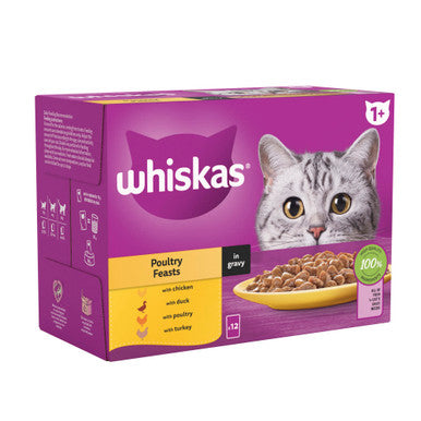 Whiskas 1+ Cat Pouches Poultry Feasts In Gravy