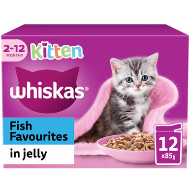 Whiskas 2-12Mths Cat Pouches Fish Favourites In Jelly