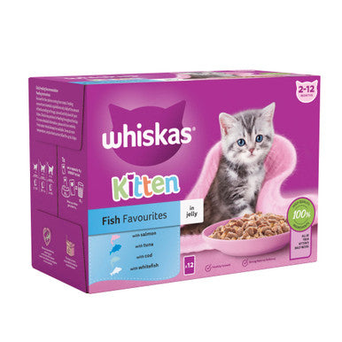 Whiskas 2-12Mths Cat Pouches Fish Favourites In Jelly