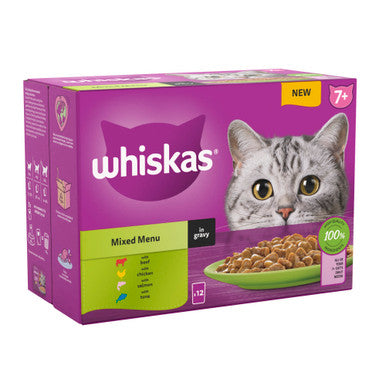 Whiskas 7+ Cat Pouches Mixed Menu In Gravy