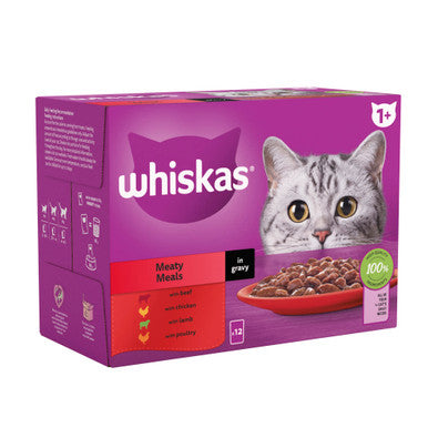 Whiskas 1+ Cat Pouches Meaty Meals In Gravy