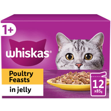 Whiskas 1+ Cat Pouches Poultry Feasts In Jelly