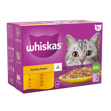 Whiskas 1+ Cat Pouches Poultry Feasts In Jelly