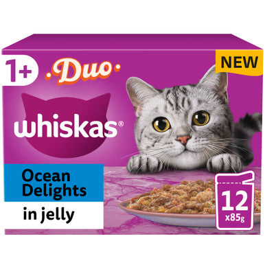 Whiskas 1+ Cat Pouches Duo Ocean Delights In Jelly