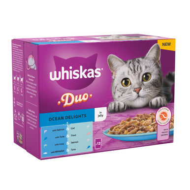 Whiskas 1+ Cat Pouches Duo Ocean Delights In Jelly