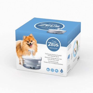 Zeus Fresh and Clear Waterfall Spout Dog Drinking 360 Fountain