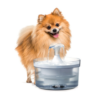 Zeus Fresh and Clear Waterfall Spout Dog Drinking 360 Fountain