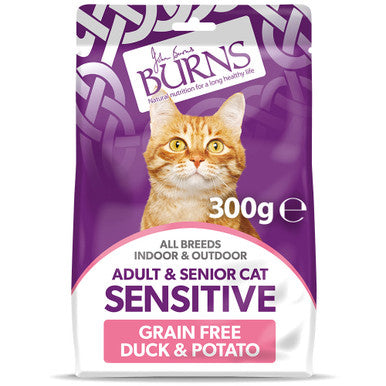 Burns Sensitive Grain-free Adult/Senior Dry Cat Food - Duck & Potato