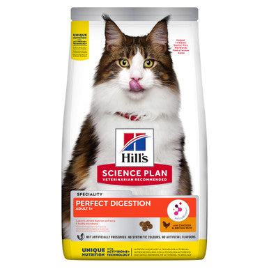 Hill's Science Plan Perfect Digestion Adult 1+ Dry Cat Food - Chicken & Brown Rice