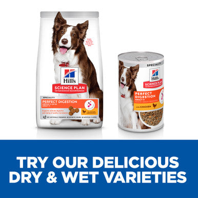 Hill's Science Plan Perfect Digestion Medium Adult 1+ Dry Dog Food - Chicken & Brown Rice