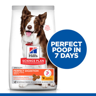 Hill's Science Plan Perfect Digestion Medium Adult 1+ Dry Dog Food - Chicken & Brown Rice