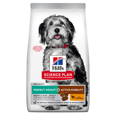 Hill's Science Plan Perfect Weight & Active Mobility Medium Adult Dry Dog Food - Chicken