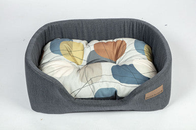 Danish Design Colour Block Steel Lux Slumber Grey Adult Dog Bed