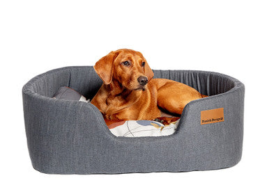 Danish Design Colour Block Steel Lux Slumber Grey Adult Dog Bed