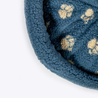 Danish Design Sherpa Fleece Harbour Paw Slumber Blue Adult Dog Bed