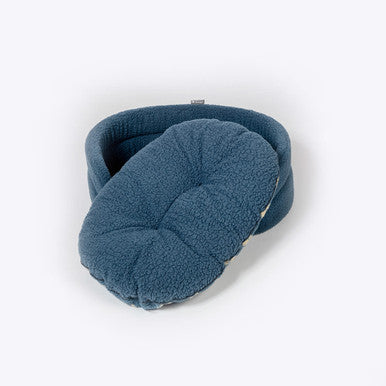 Danish Design Sherpa Fleece Harbour Paw Slumber Blue Adult Dog Bed