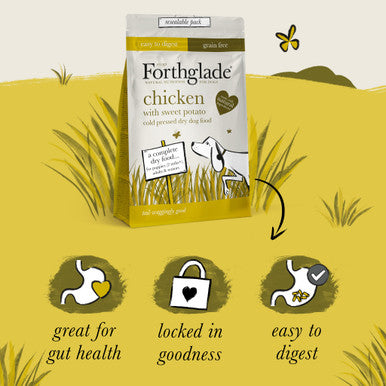 Forthglade Complete Natural Cold Pressed Dry Dog Food -  Chicken with Sweet Potato 10kg