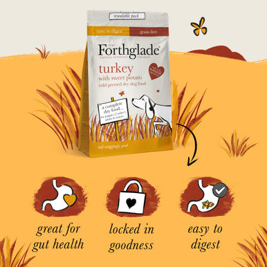 Forthglade Complete Natural Cold Pressed Dry Dog Food - Turkey with Sweet Potato 10kg