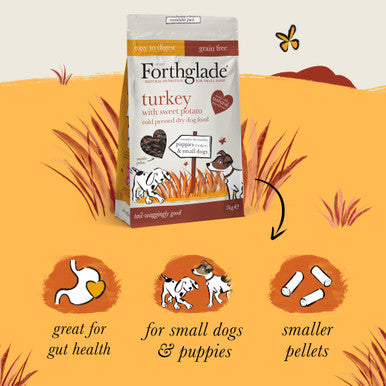 Forthglade Complete Natural Cold Pressed Small Dry Dog Food - Turkey with Sweet Potato