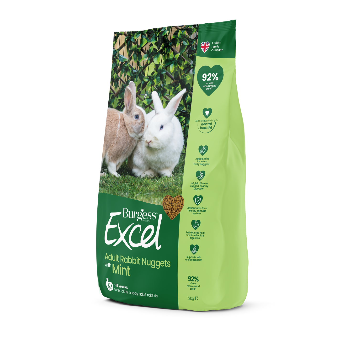 Burgess Excel Adult Rabbit Nuggets - Mint 3kg