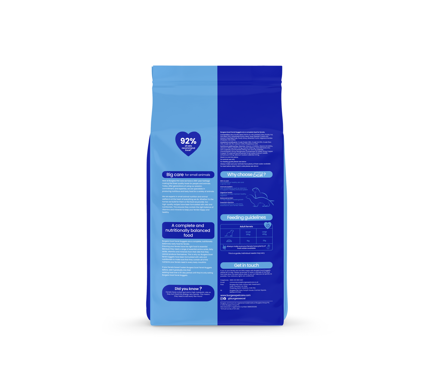 Burgess Excel Complete and Nutritionally Balanced Ferret Nuggets