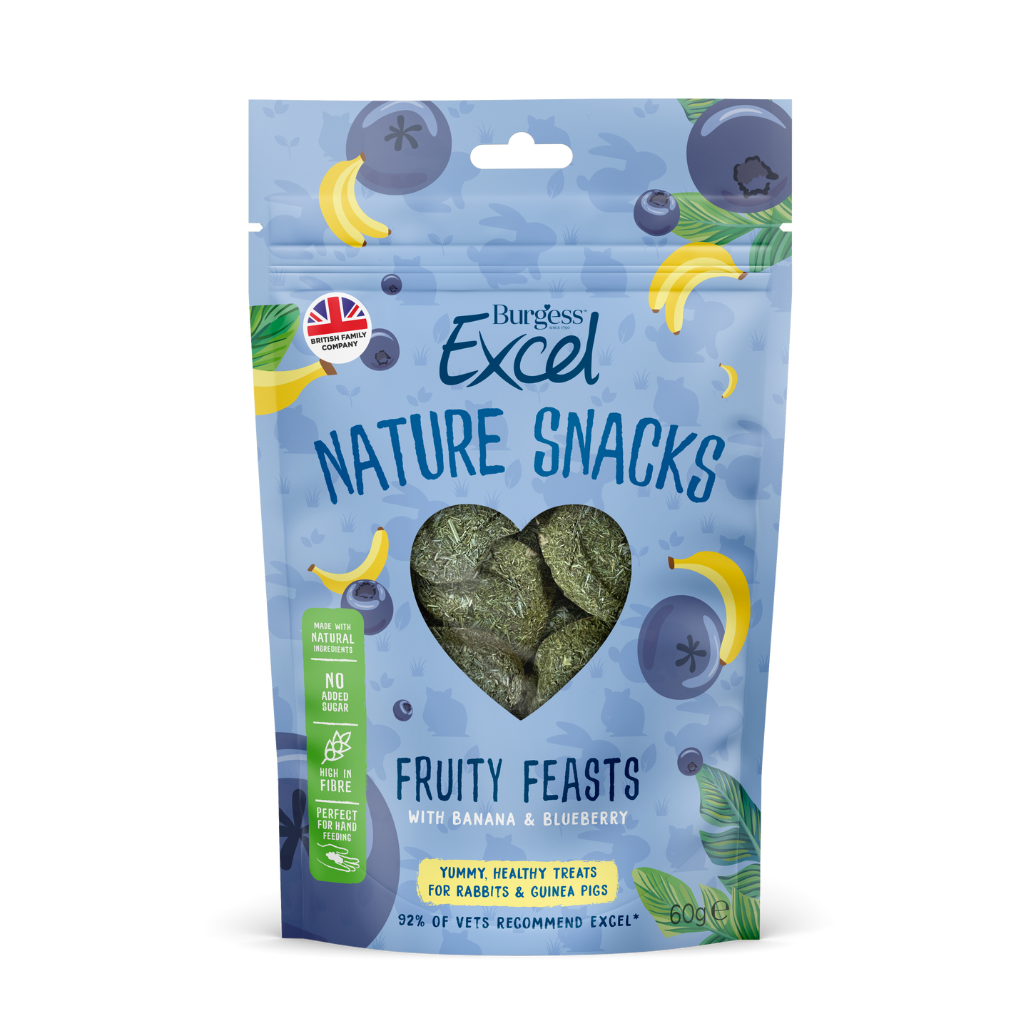 Burgess Excel Nature Snacks Fruity Feasts Banana & Blueberry