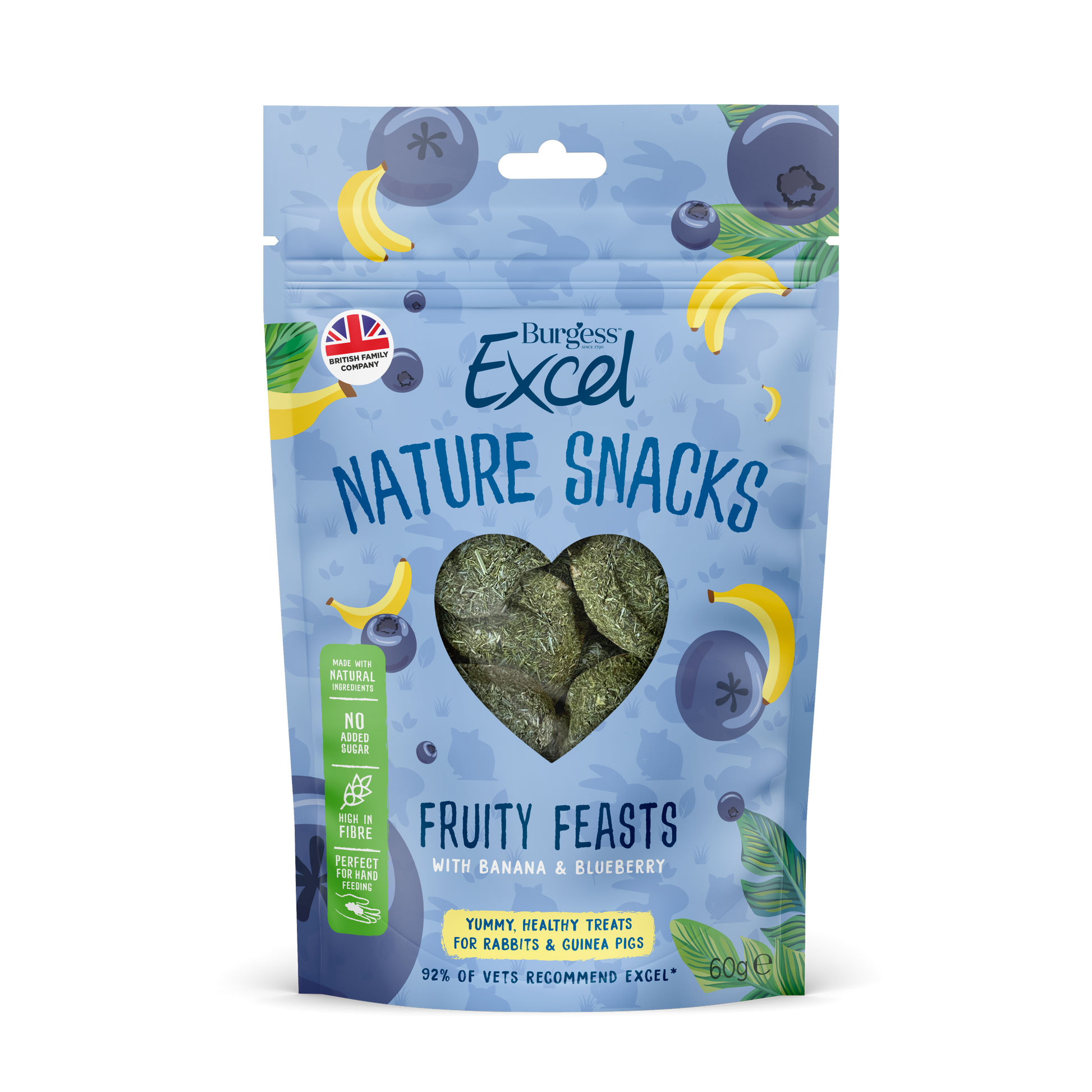 Burgess Excel Nature Snacks Fruity Feasts Banana & Blueberry