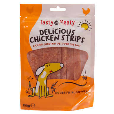 Tasty and Meaty Delicious Chicken Strips Adult Dog Treat