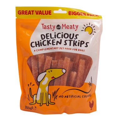 Tasty and Meaty Delicious Chicken Strips Adult Dog Treat