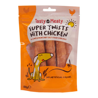 Tasty and Meaty Jumbo Super Twists With Chicken Adult Dog Treat