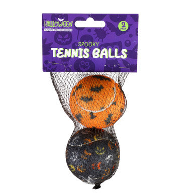 Halloween Spooky Tennis Balls Dog Toy - Black/Orange