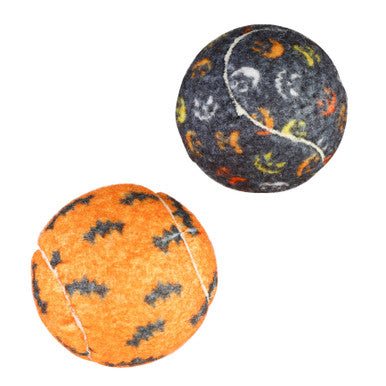 Halloween Spooky Tennis Balls Dog Toy - Black/Orange