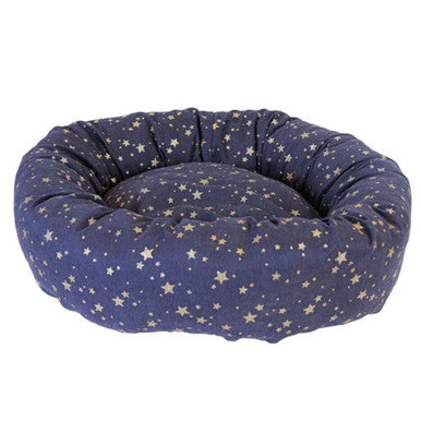 Starry Nights Star Navy Donut Dog Bed