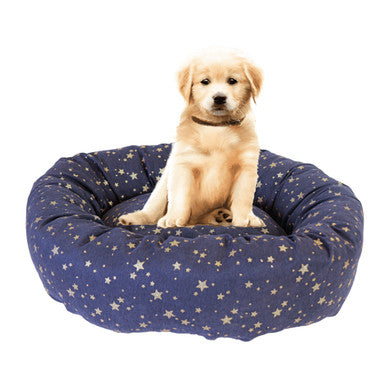 Starry Nights Star Navy Donut Dog Bed