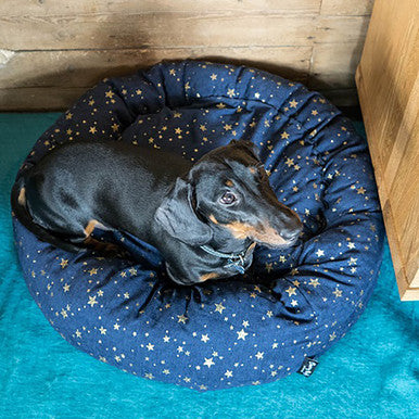 Starry Nights Star Navy Donut Dog Bed