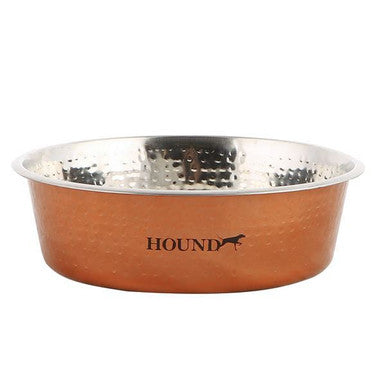 Hound Hammered Antique Copper Finish Dog Pet Bowl