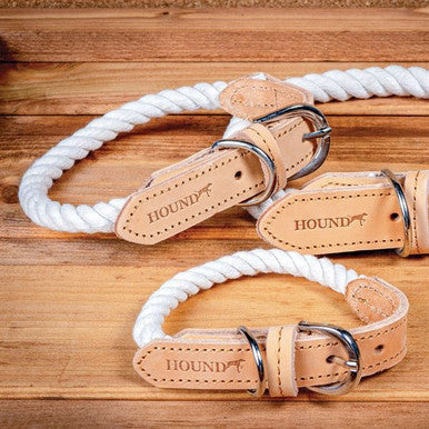 Hound Real Leather Braided Dog Collar