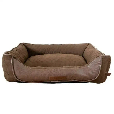 Hound Premium Dog Quilted Sofa Bed with Faux Leather Panel