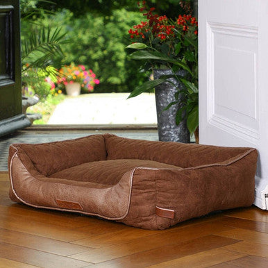 Hound Premium Dog Quilted Sofa Bed with Faux Leather Panel