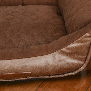 Hound Premium Dog Quilted Sofa Bed with Faux Leather Panel