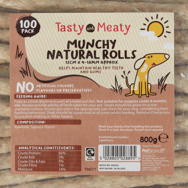 Tasty and Meaty Munchy Natural Rolls Adult Dog Treats