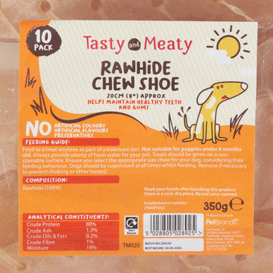 Tasty and Meaty Rawhide Chew Shoe Adult Dog Treats