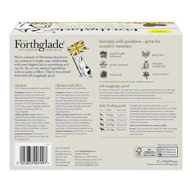 Forthglade Complete Adult Grain-free Duo Chicken & Chicken with Liver