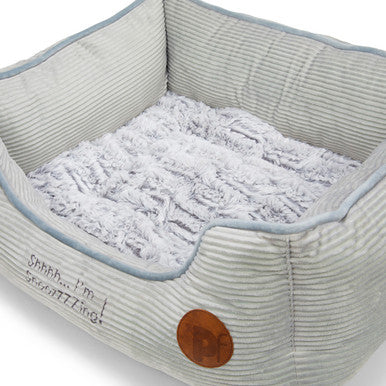 Petface Grey Cord Square Dog & Cat Bed