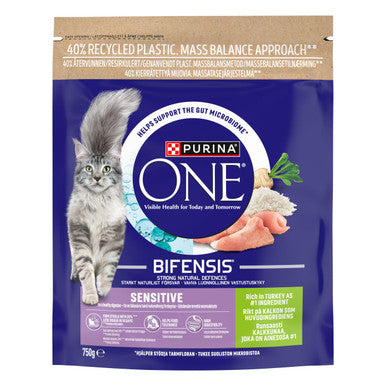 Purina One Sensitive Dry Cat Food Rich in Turkey